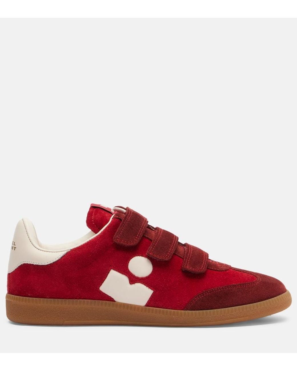 Isabel Marant Red Beth Logo Suede Sneakers