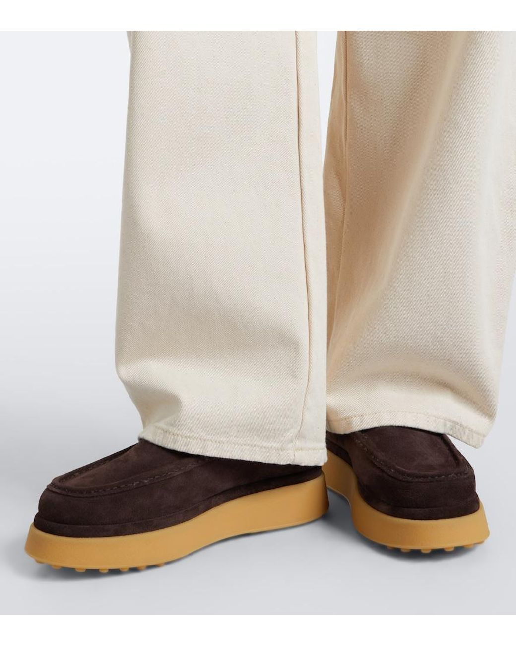 Tod's Brown Shearling-Lined Suede Platform Mules
