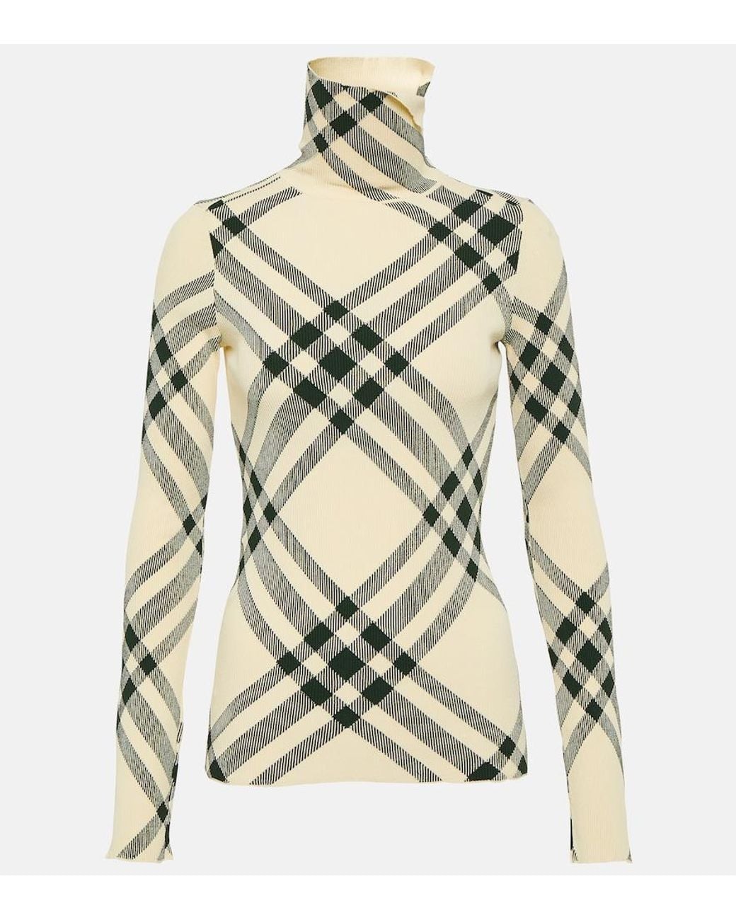 Burberry Natural Check Turtleneck Sweater