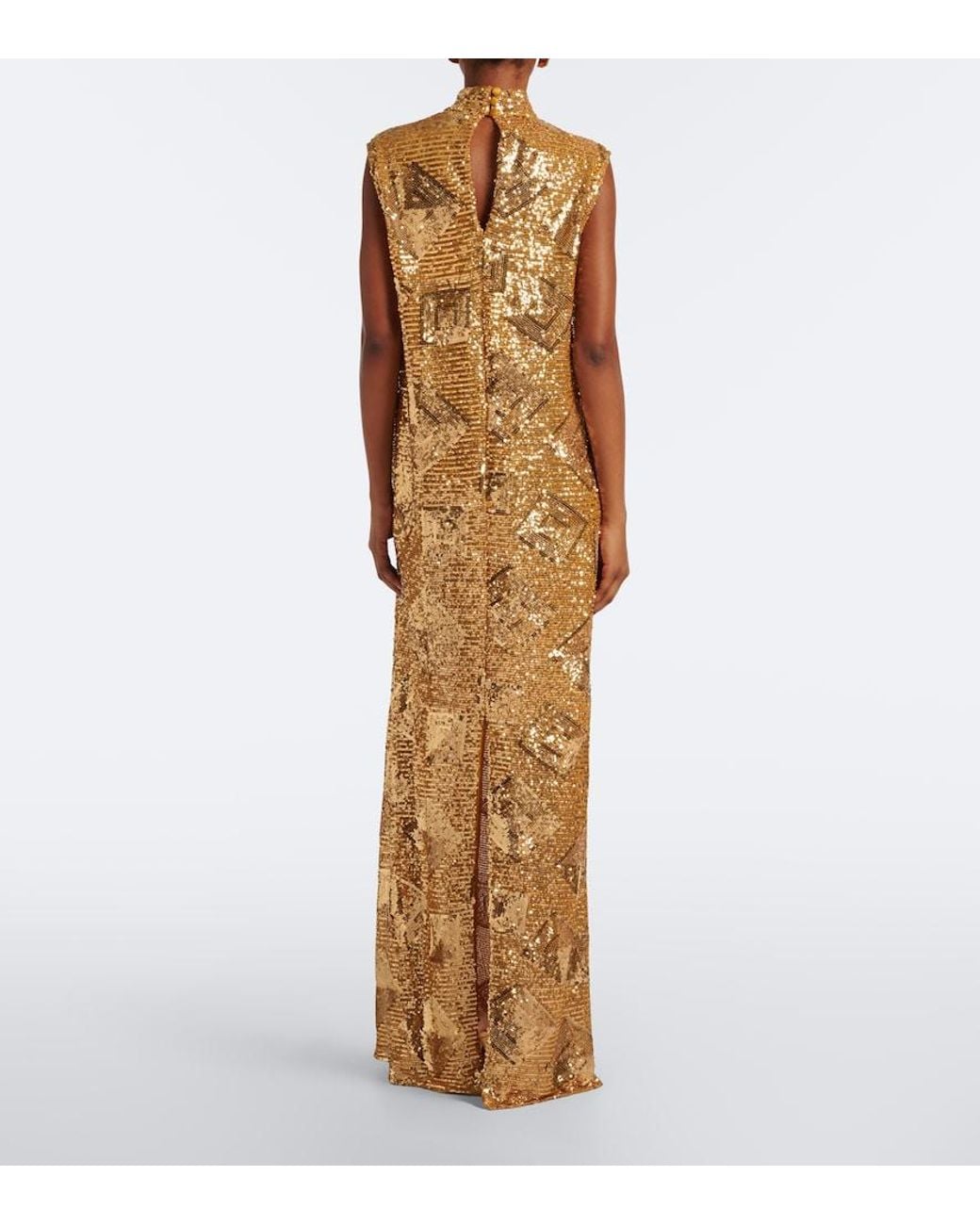 Taller Marmo Metallic Miami Sequined Gown