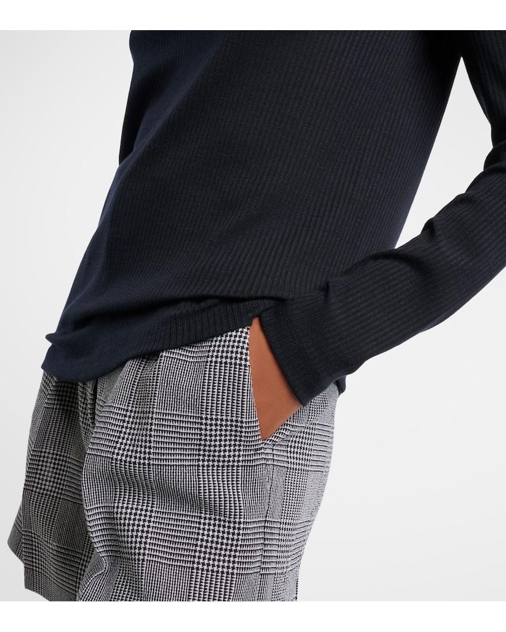Max Mara Blue Ribbed-Knit T-Shirt