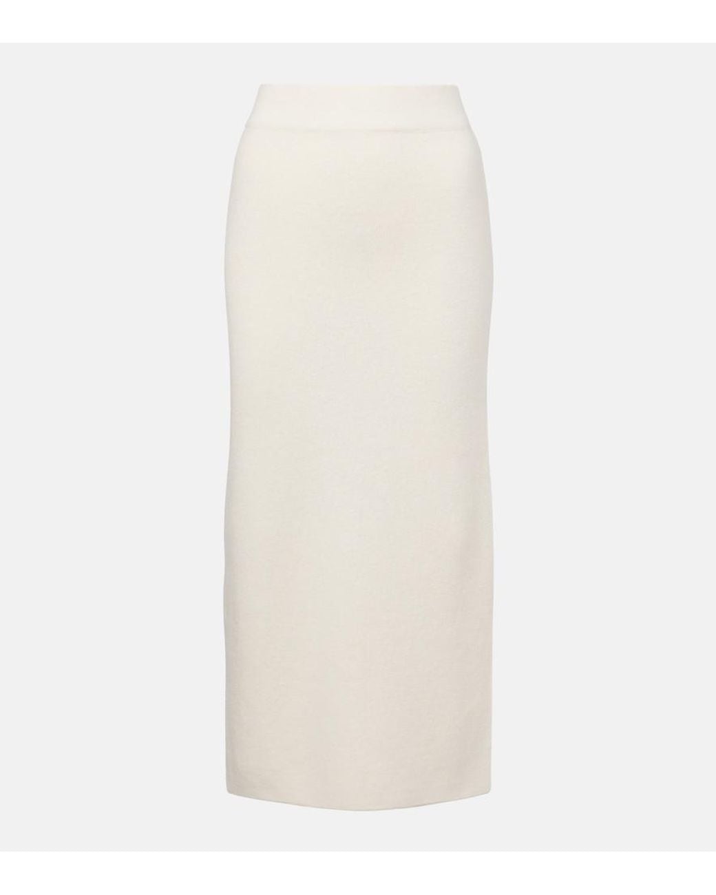 Jardin Des Orangers White Wool And Cashmere Midi Skirt