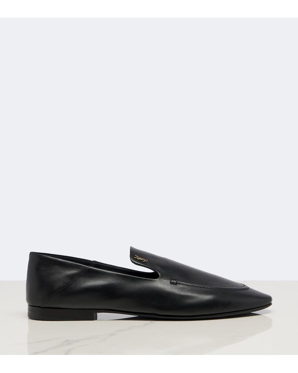 Saint Laurent Black Alain Convertible Leather Loafers