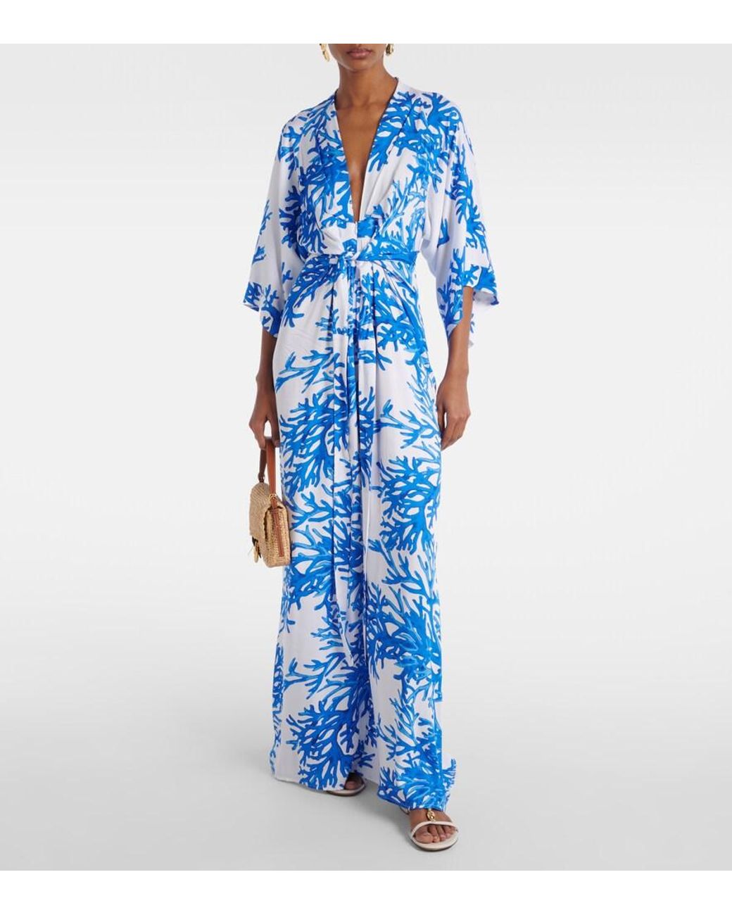 Melissa Odabash Blue Eloise Printed Maxi Dress