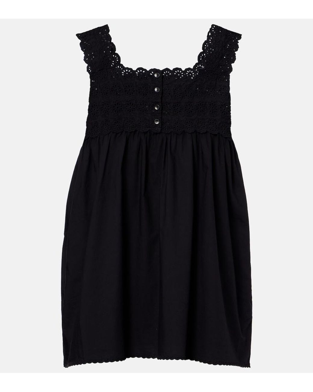 Posse Black Ezra Broderie Anglaise Cotton Top