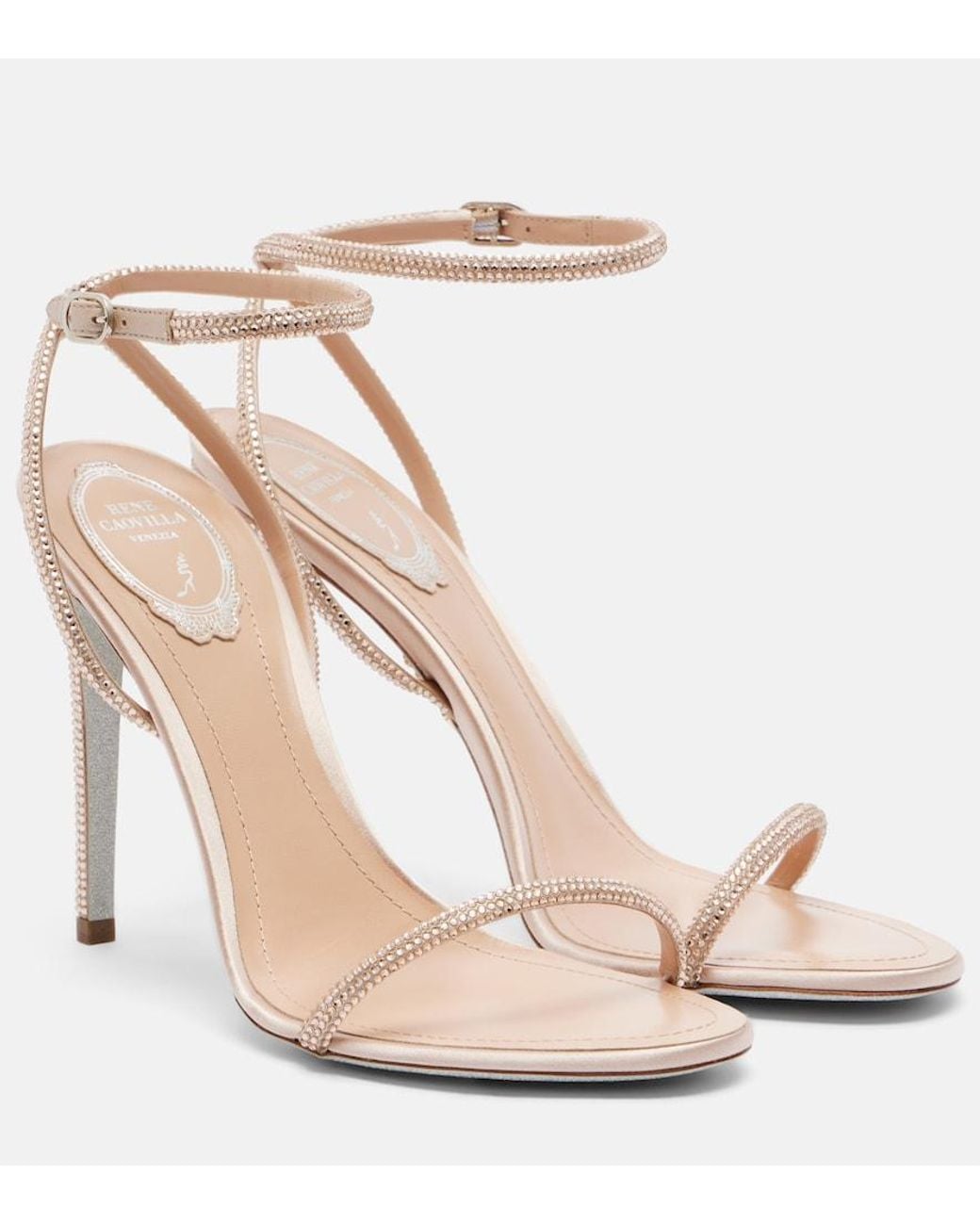 Rene Caovilla Metallic Ellabrita Embellished Sandals