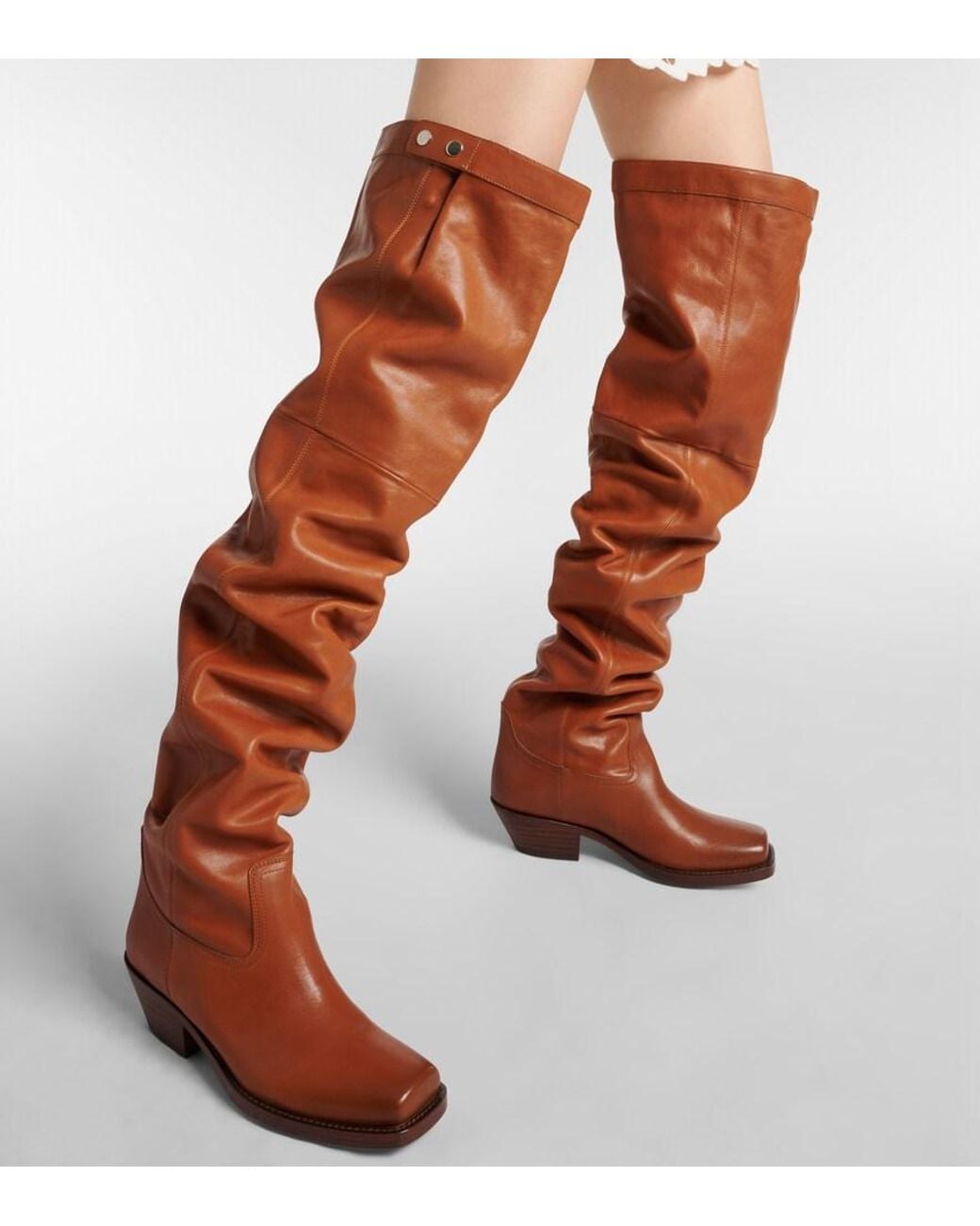 Isabel Marant Brown Amati Leather Over-The-Knee Boots