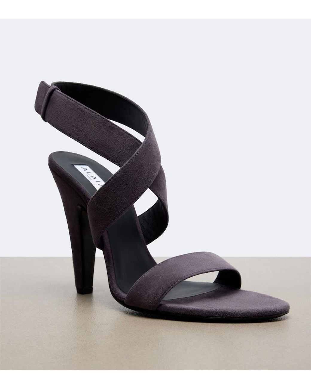 Alaïa Black Cone Suede Sandals
