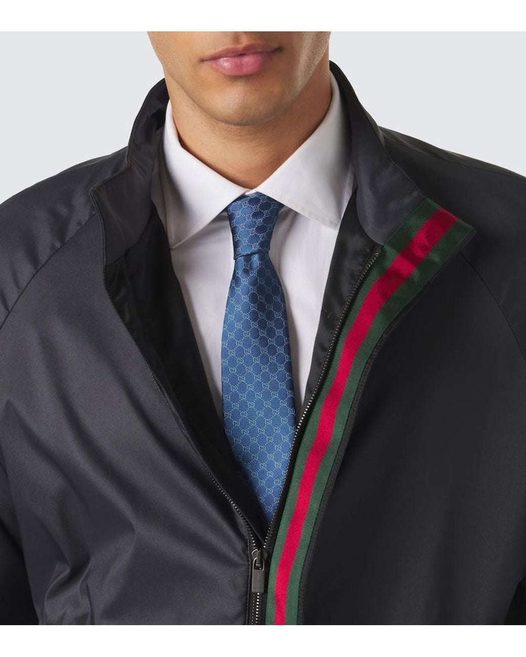 Gucci Blue Gg Silk Jacquard Tie for men