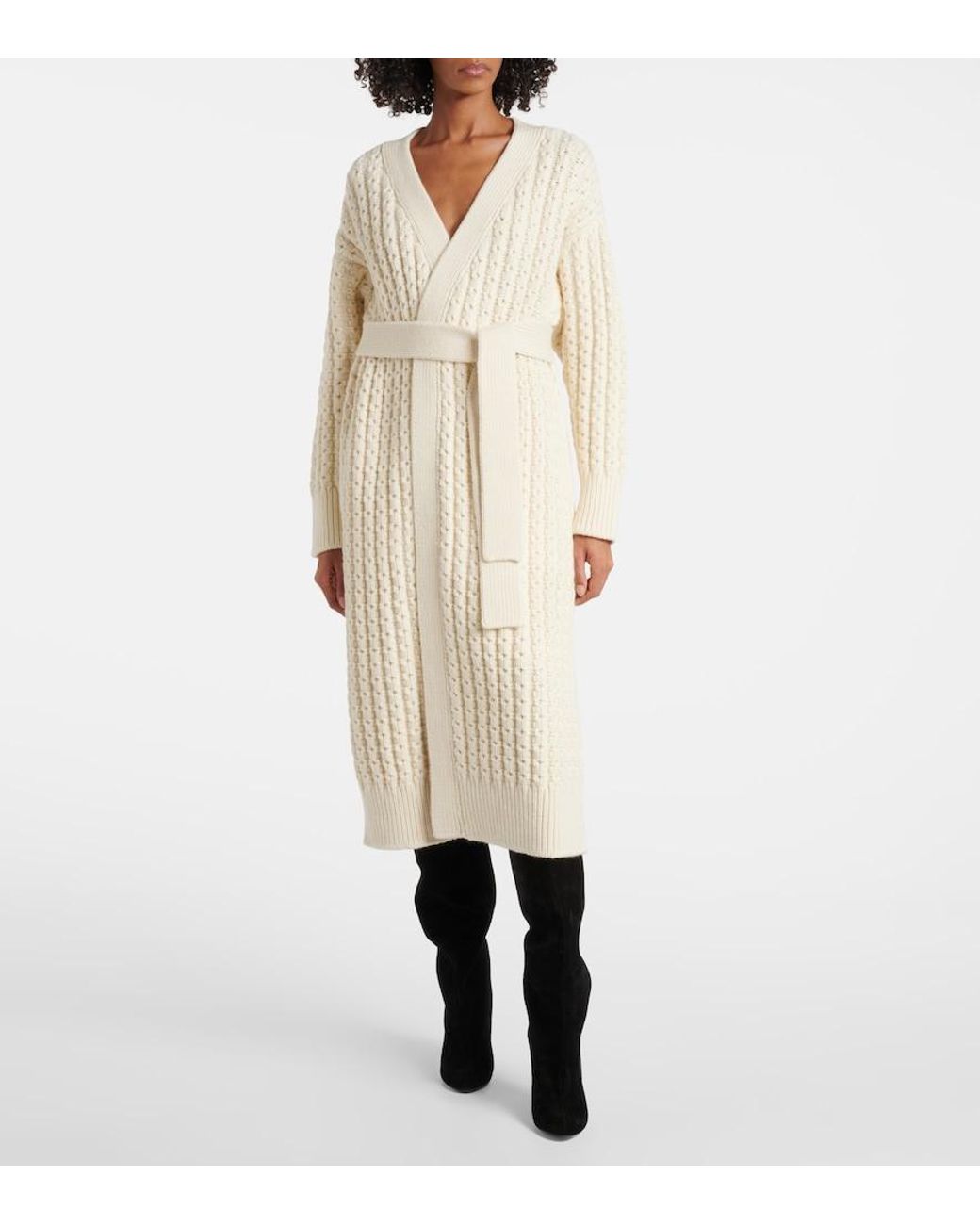 Alaïa Natural Wool Cardigan