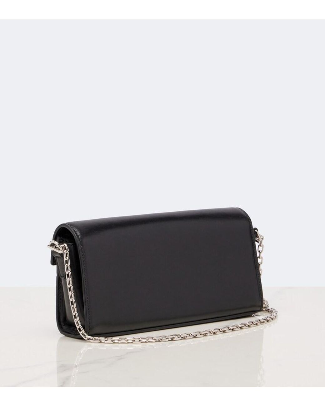 Gucci Black Horsebit Leather Wallet On Chain