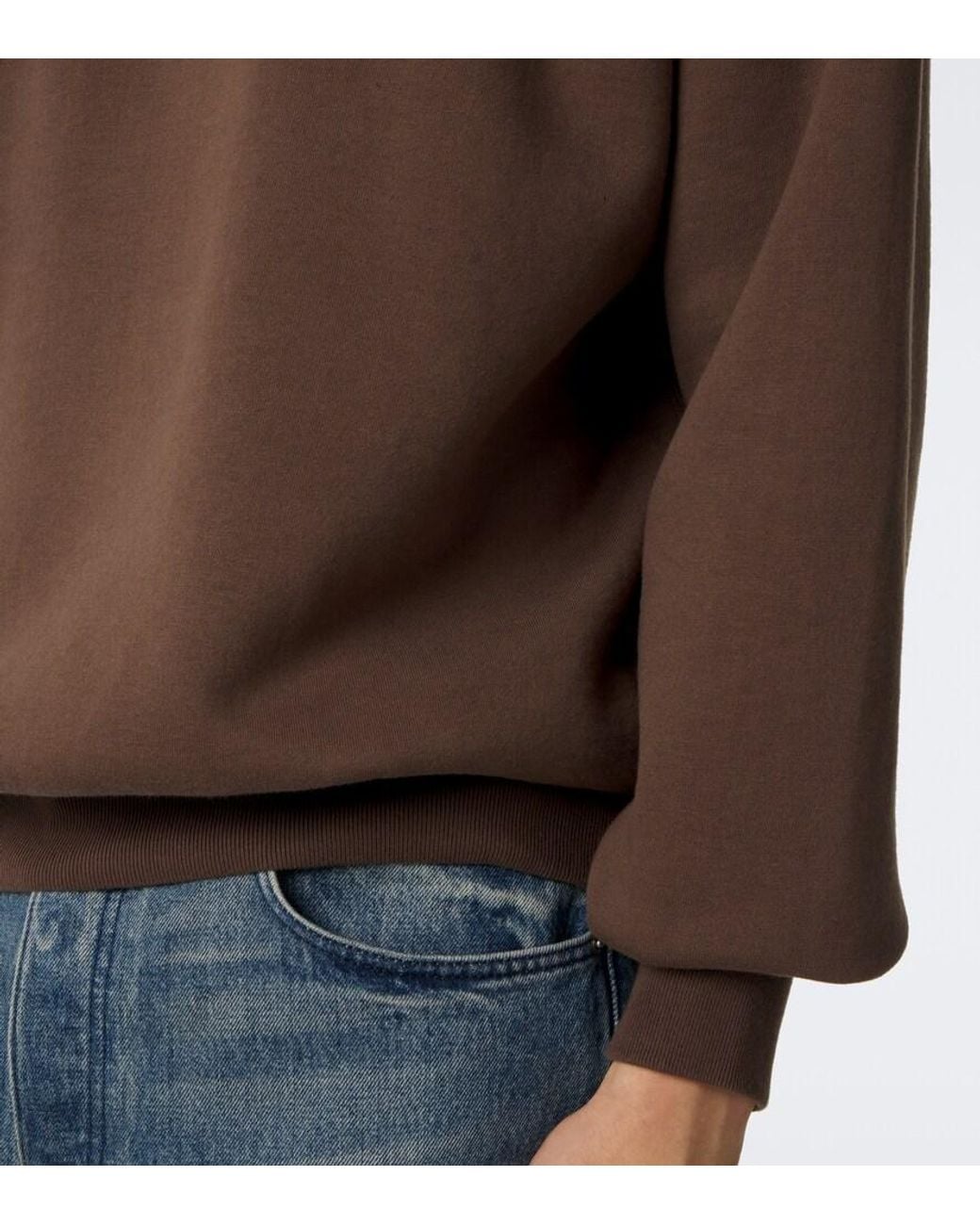 Auralee Brown Cotton Sweatshirt for men