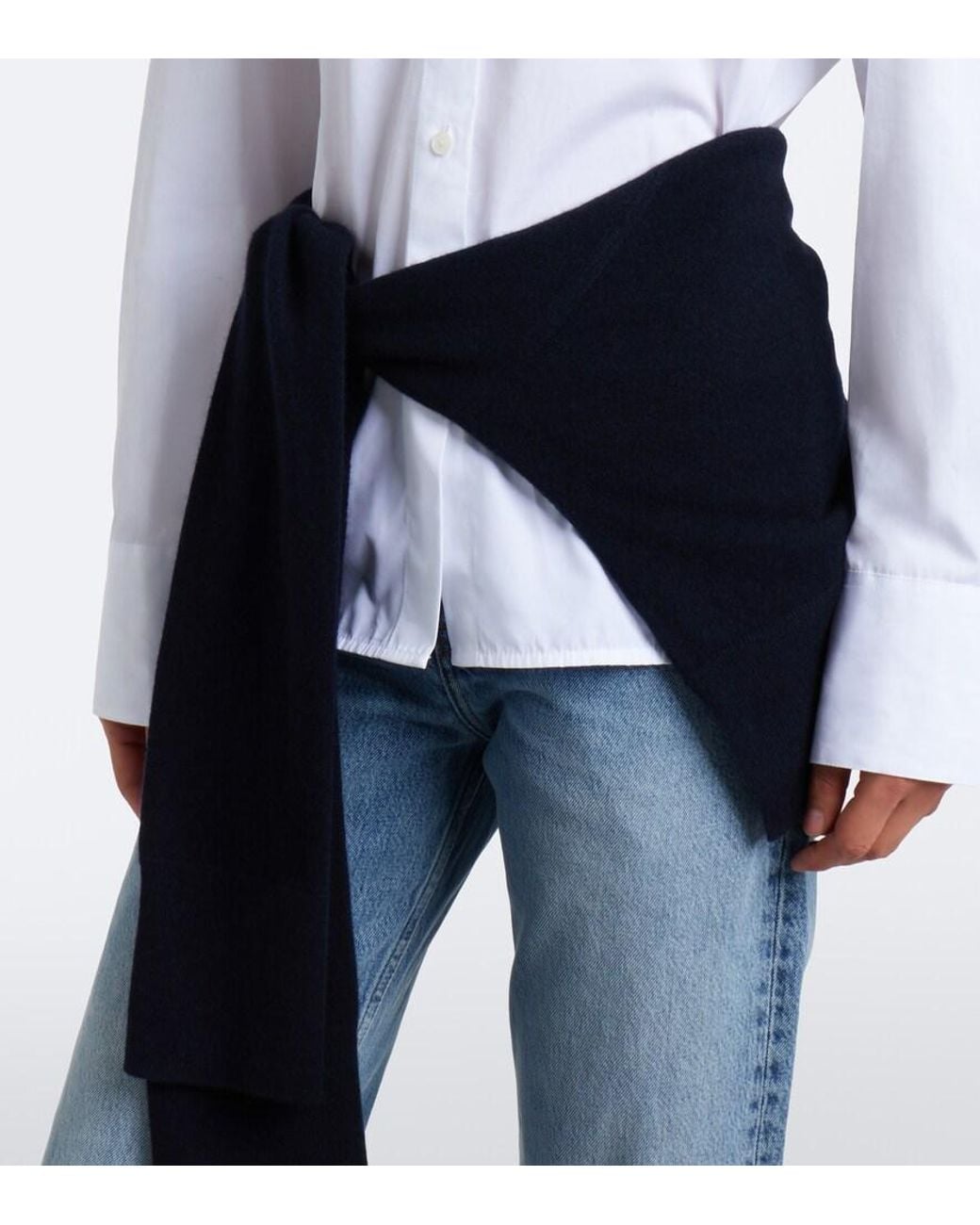 Totême  Blue Sleeve Cashmere Scarf