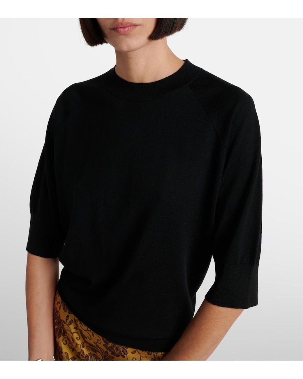 Dries Van Noten Black Wool Top