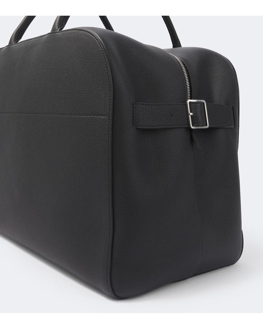The Row Black Marco Leather Duffel Bag for men