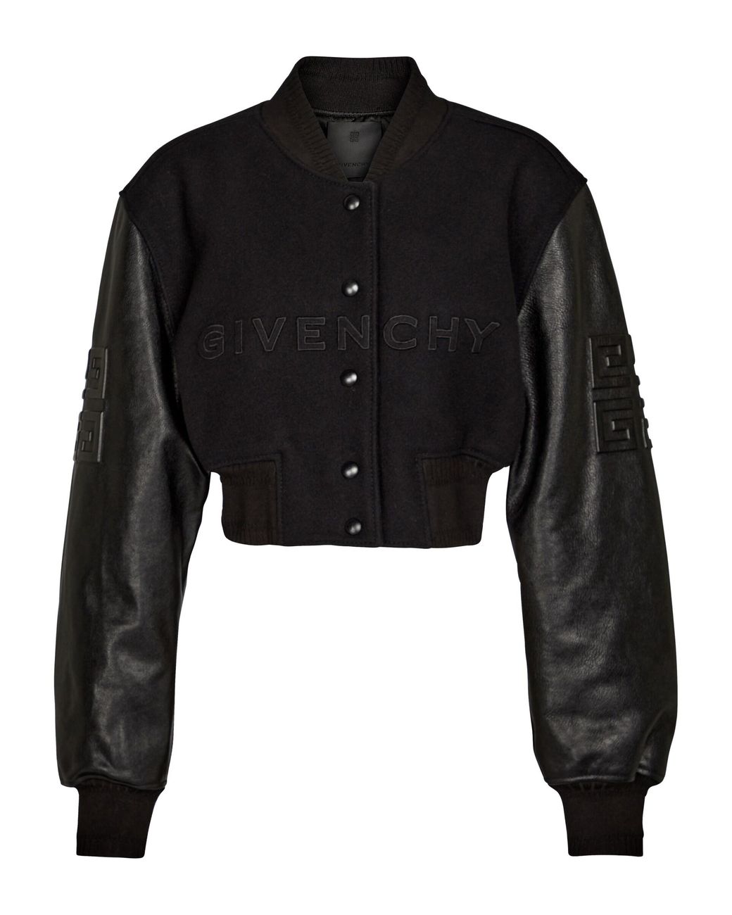 Givenchy 4g Cropped Bomber Jacket in Black | Lyst