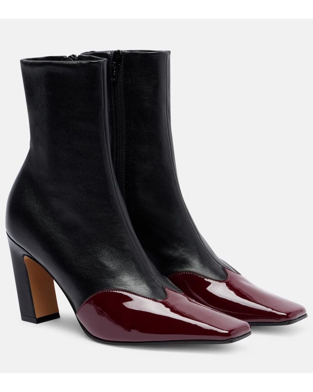 Khaite Purple Nevada 85 Leather Ankle Boots