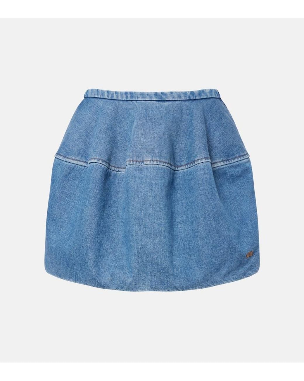 Loewe Blue Double L Denim Miniskirt
