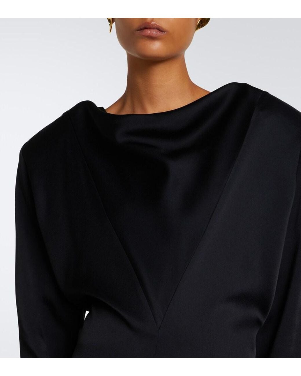 Stella McCartney Black Draped Satin Gown