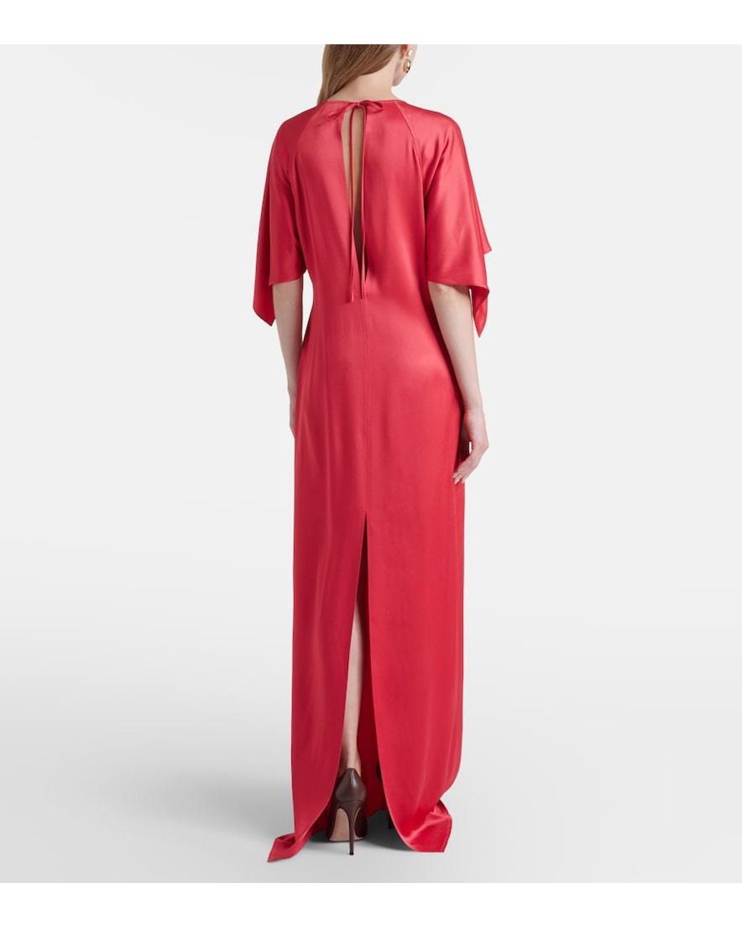 Stella McCartney Red Open-Back Satin Gown