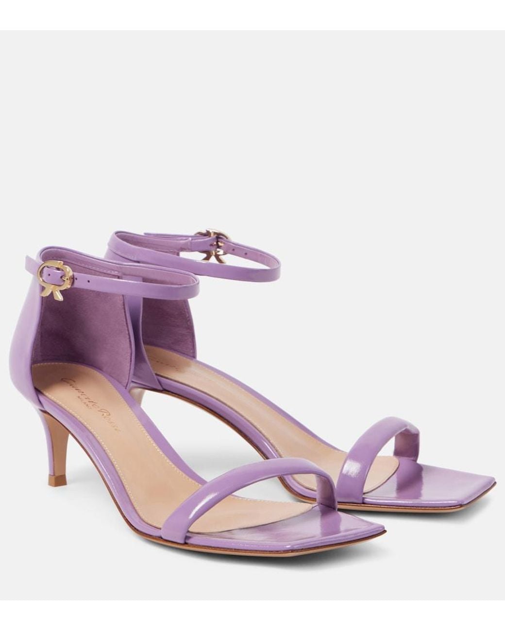 Gianvito Rossi Purple Rhys 55 Patent Leather Sandals