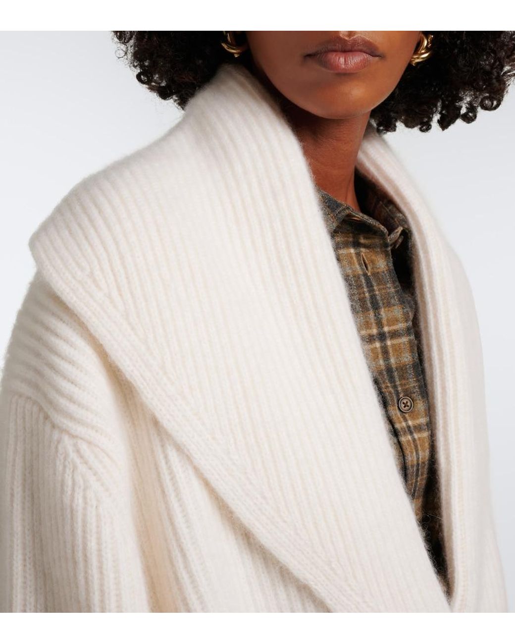 arch4 White Lucille Ribbed-Knit Cashmere Cardigan