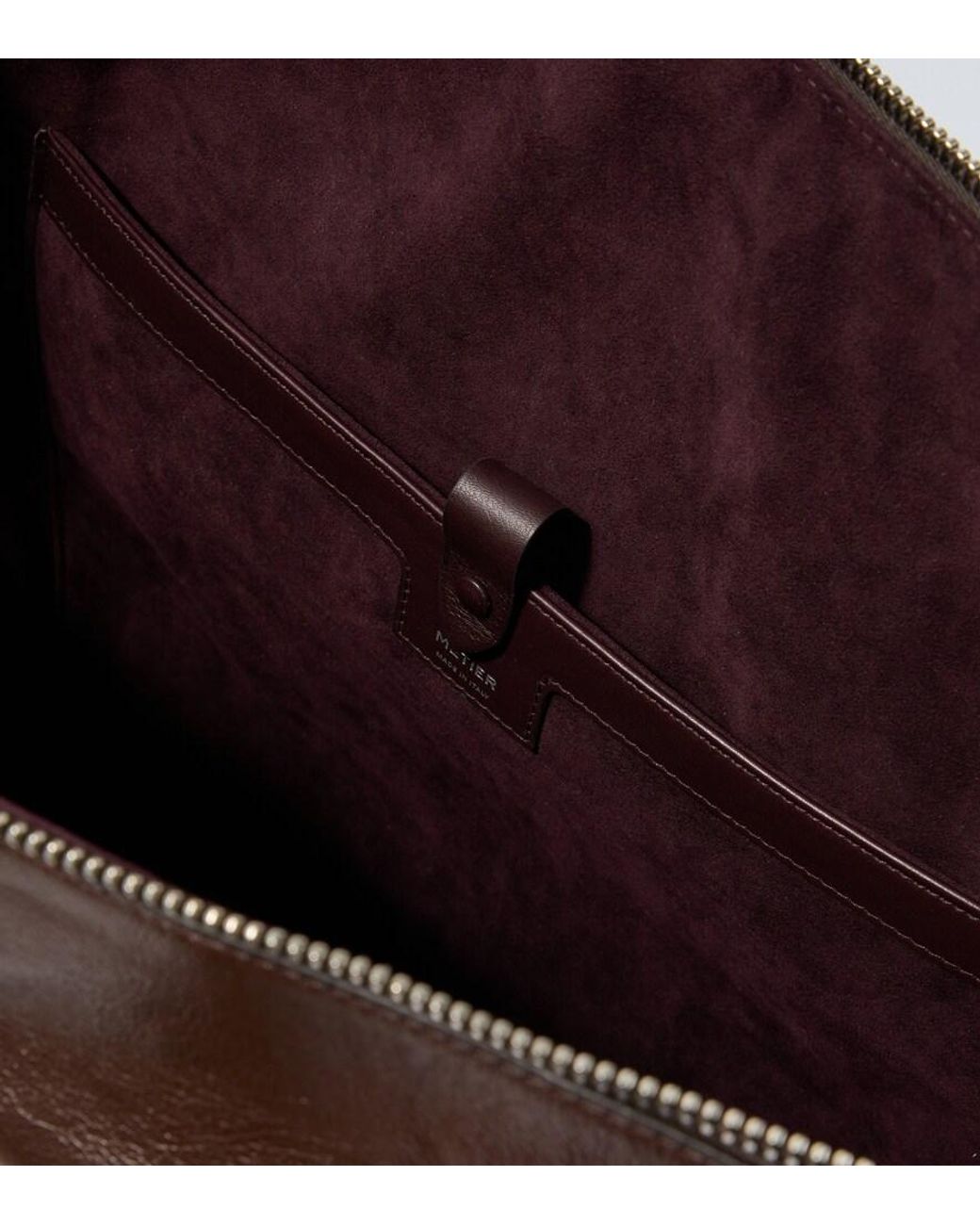 Metier Brown Racer 40 Leather Messenger Bag for men