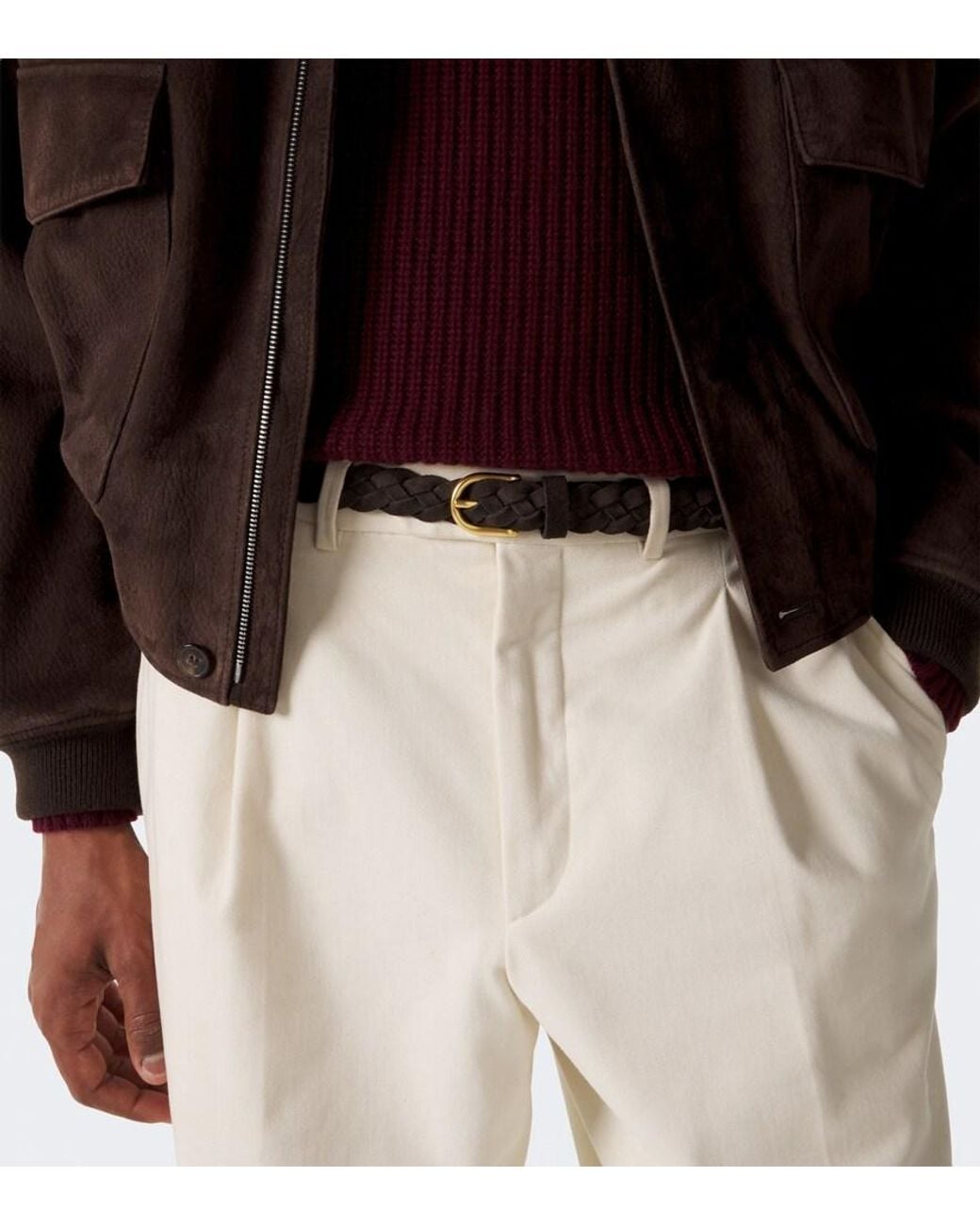Lardini Black Braided Suede Belt for men