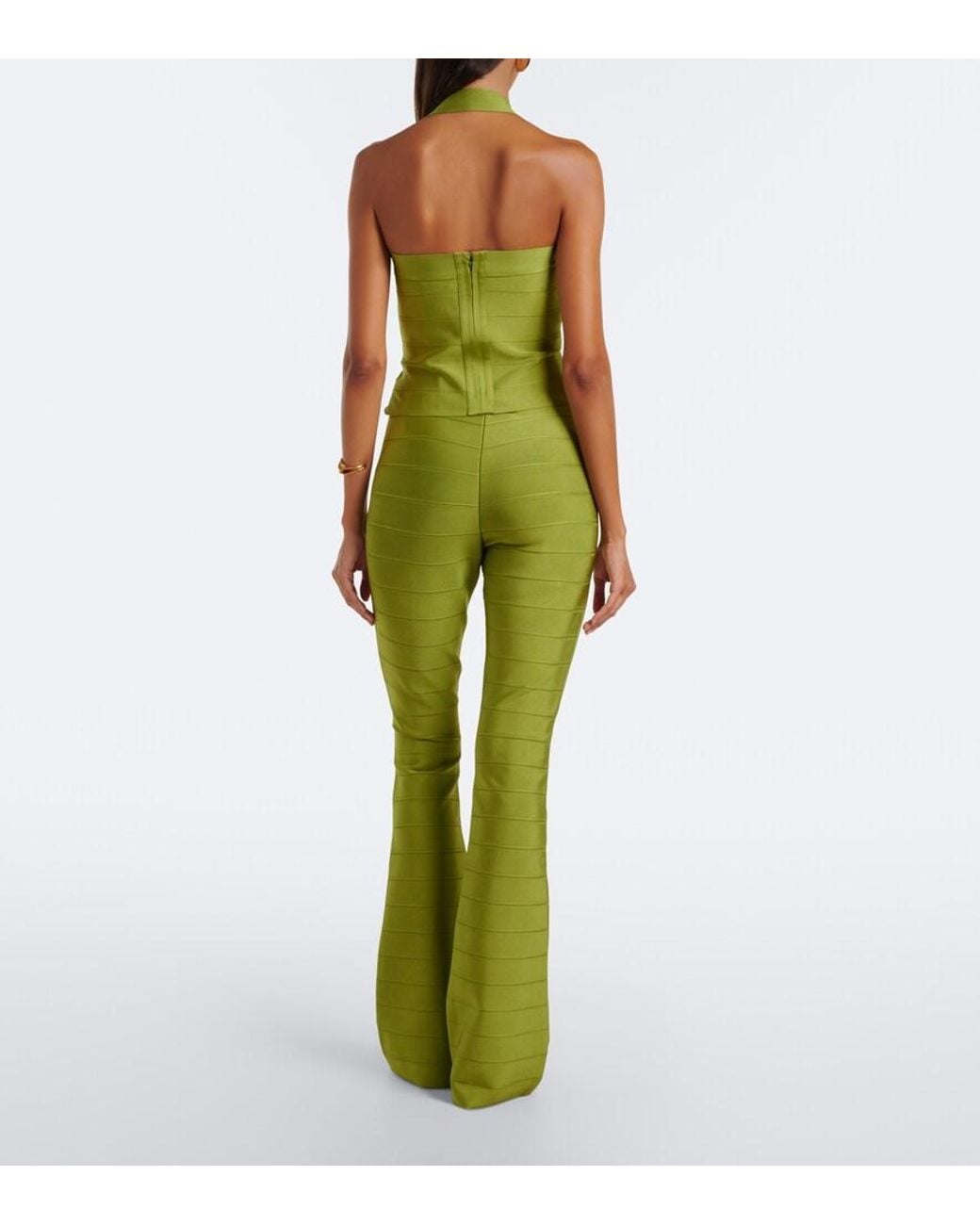 retroféte Green Pippa Flared Pants