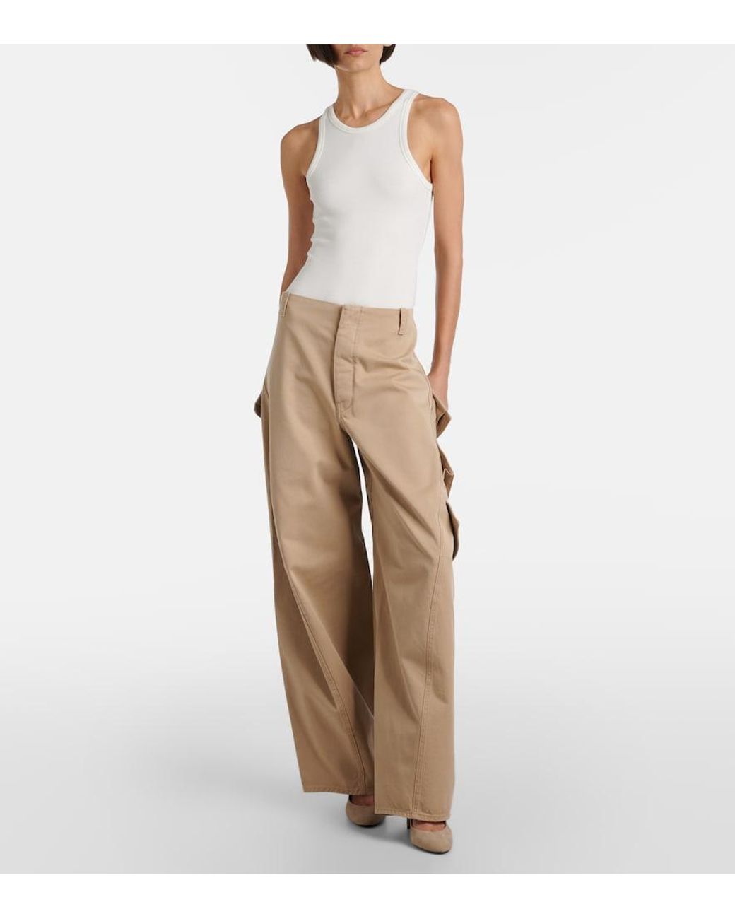 Alaïa Natural Cotton Cargo Pants