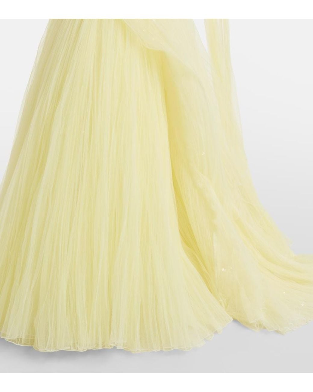 Marmar Halim Yellow Tulle Bustier Gown