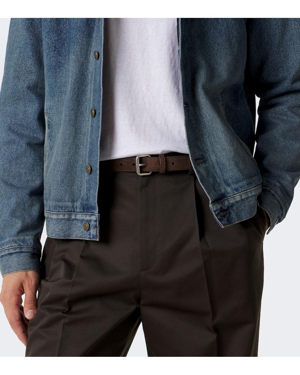 The Row Brown Geo Suede Belt for men