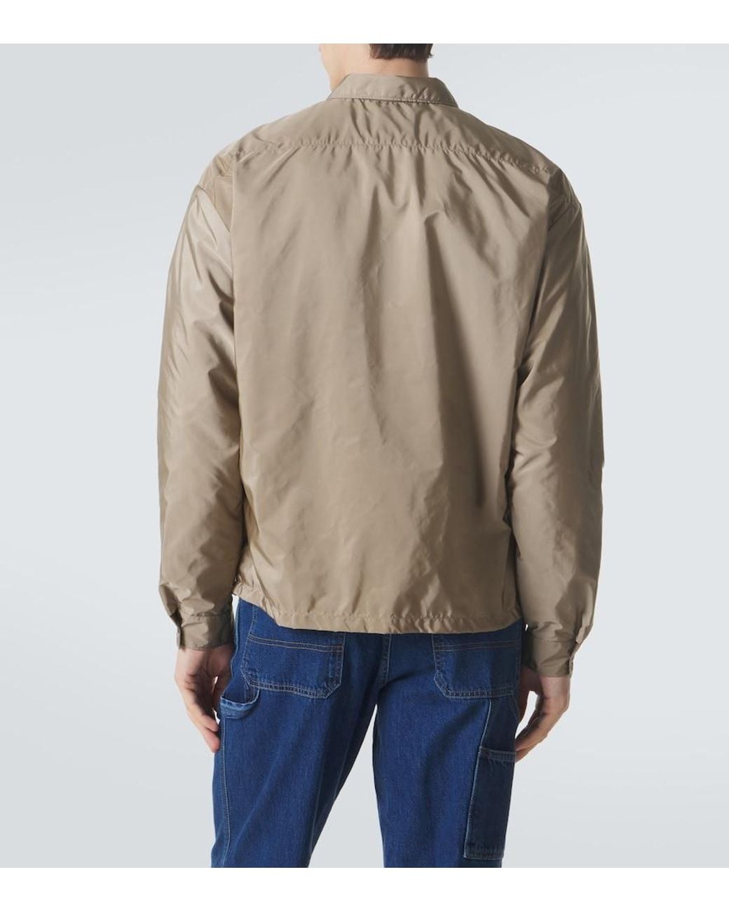 Prada Natural Re-Nylon Zip-Up Shirt for men