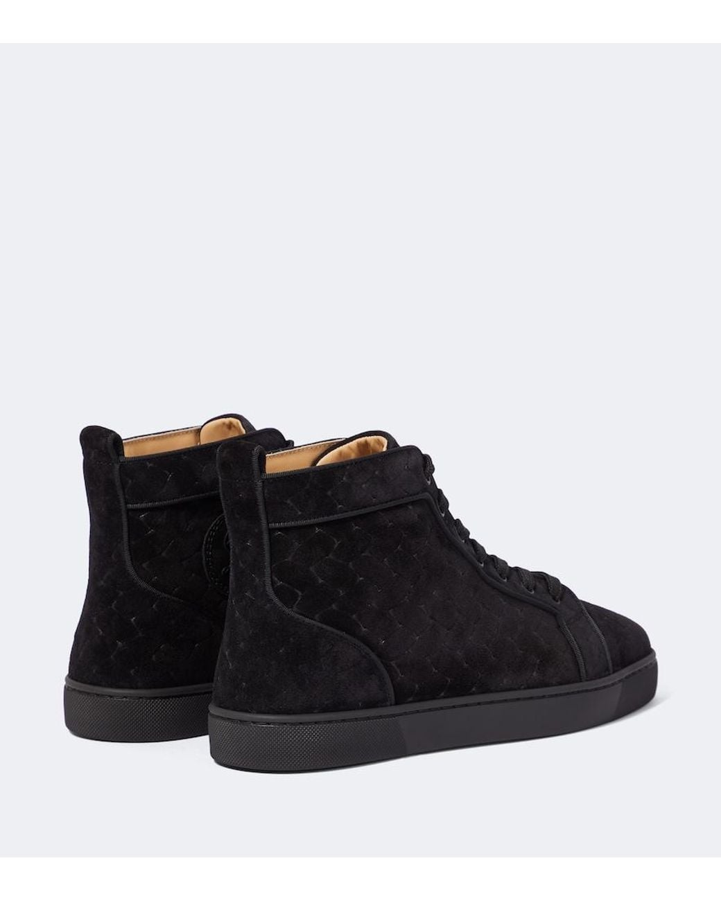 Christian Louboutin Black Louis Suede High-Top Sneakers for men