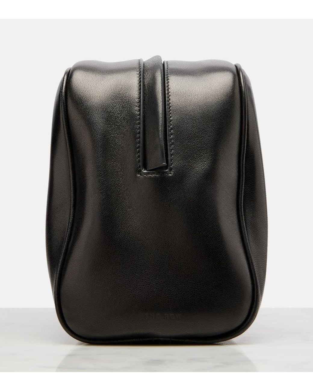 The Row Black Leila Small Leather Clutch