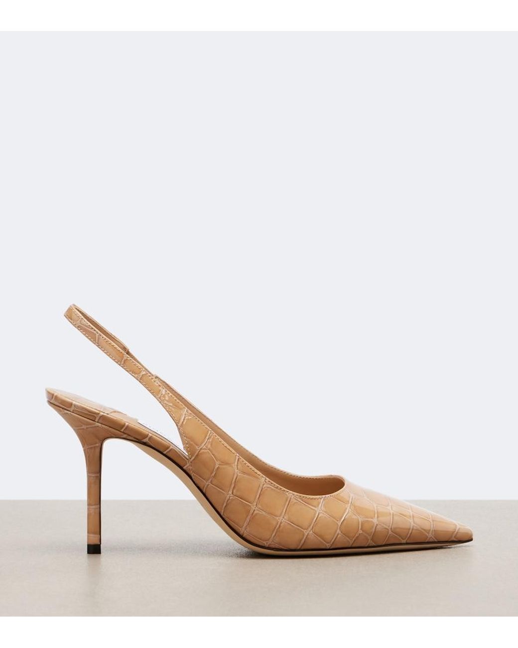 Jimmy Choo Natural Love Croc-Effect Leather Slingback Pumps
