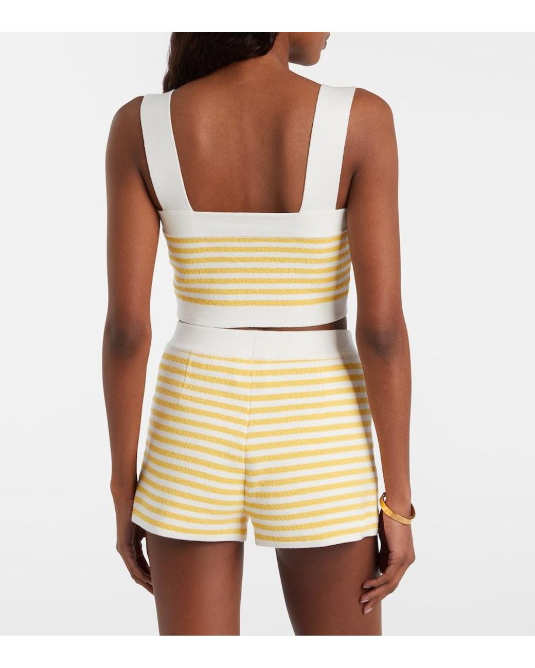 Posse Yellow Ari Striped Crop Top