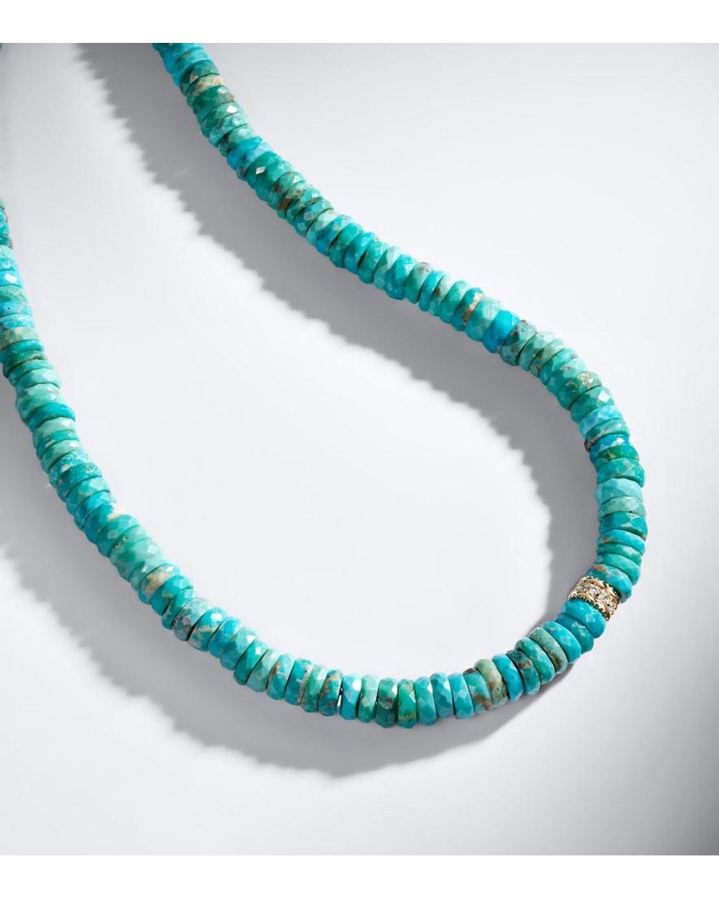 Sydney Evan Blue 14Kt Beaded Necklace With And Diamonds for men