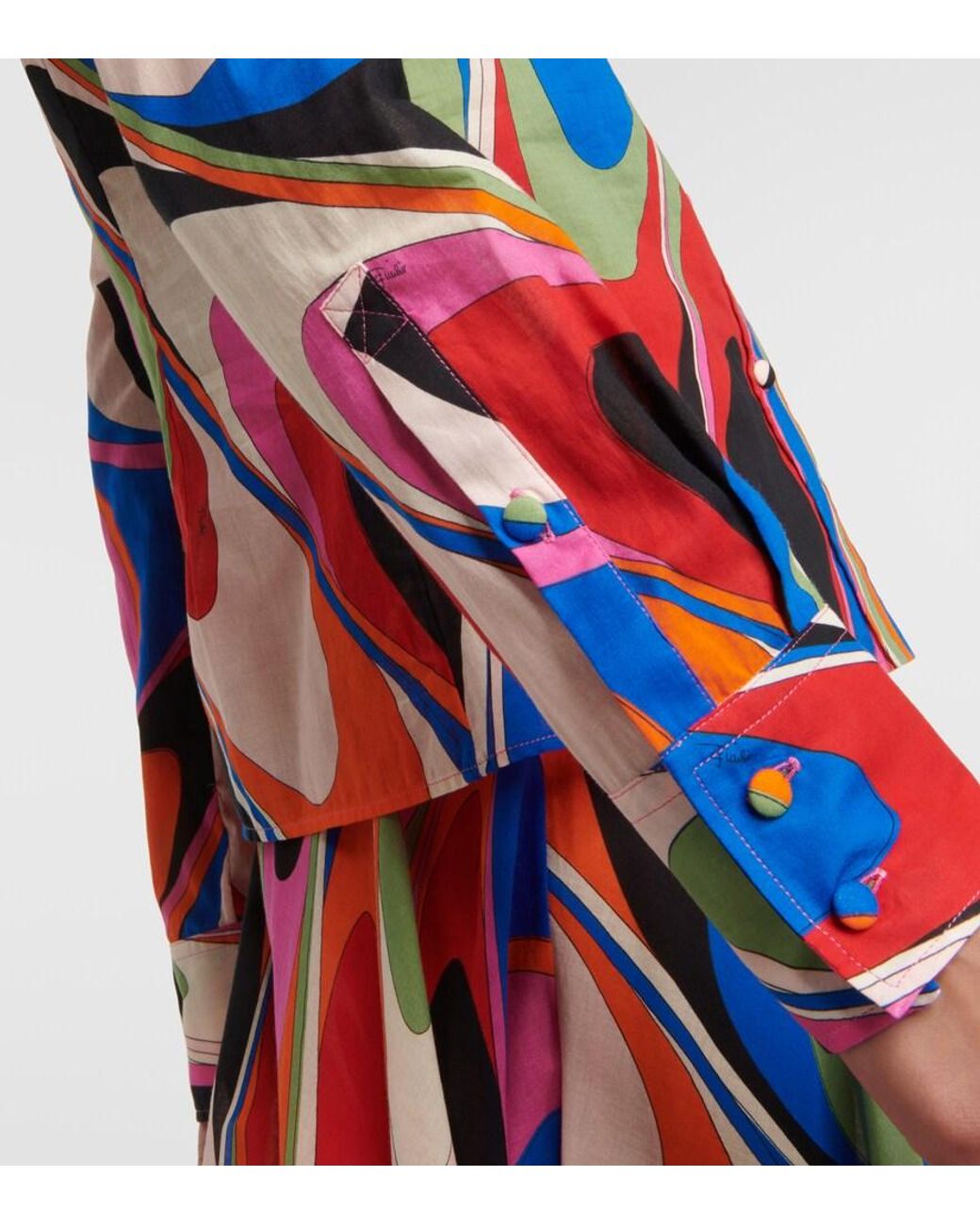 Emilio Pucci Red Hemd Onde Aus Baumwolle