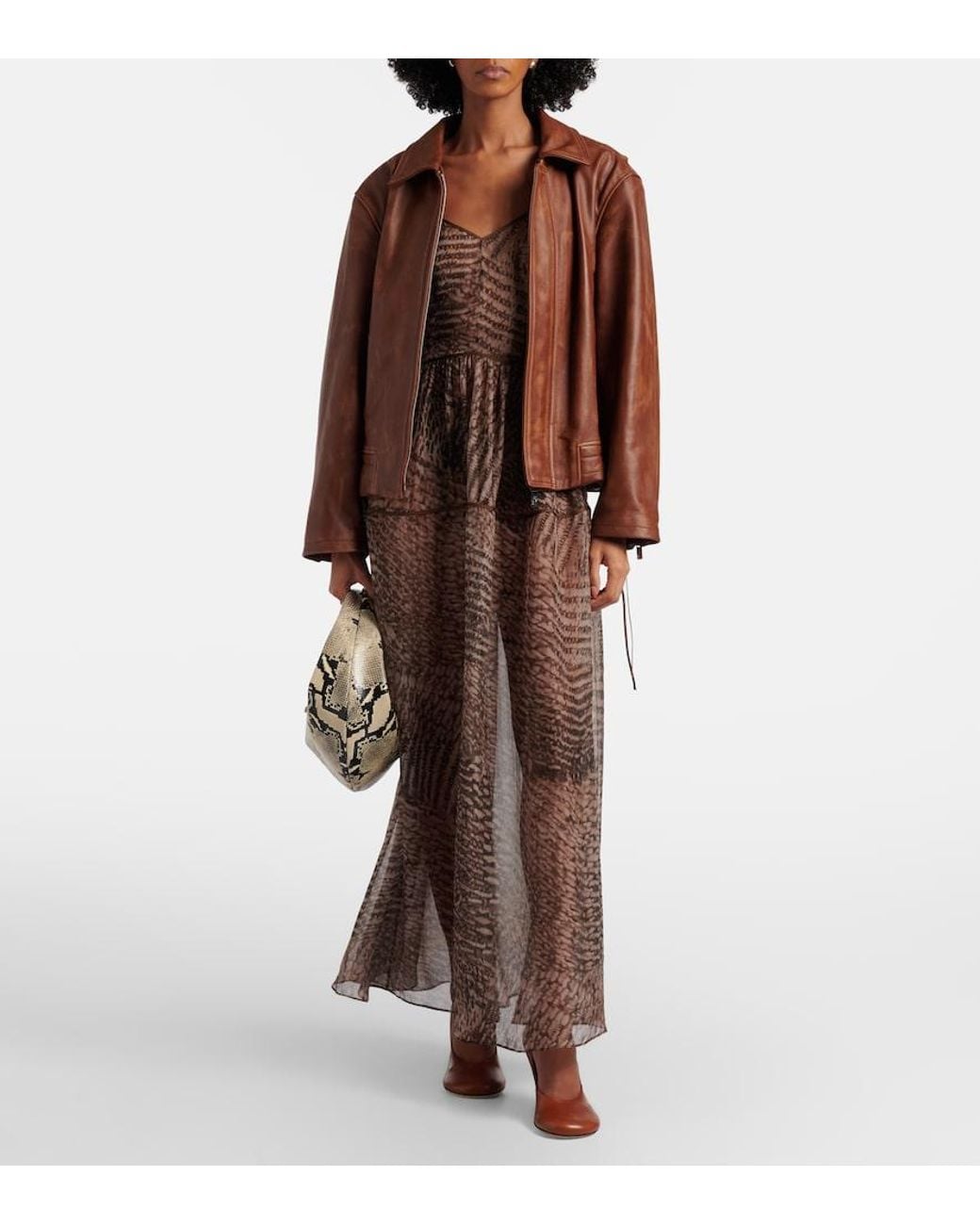 JACQUES WEI Brown Lederjacke