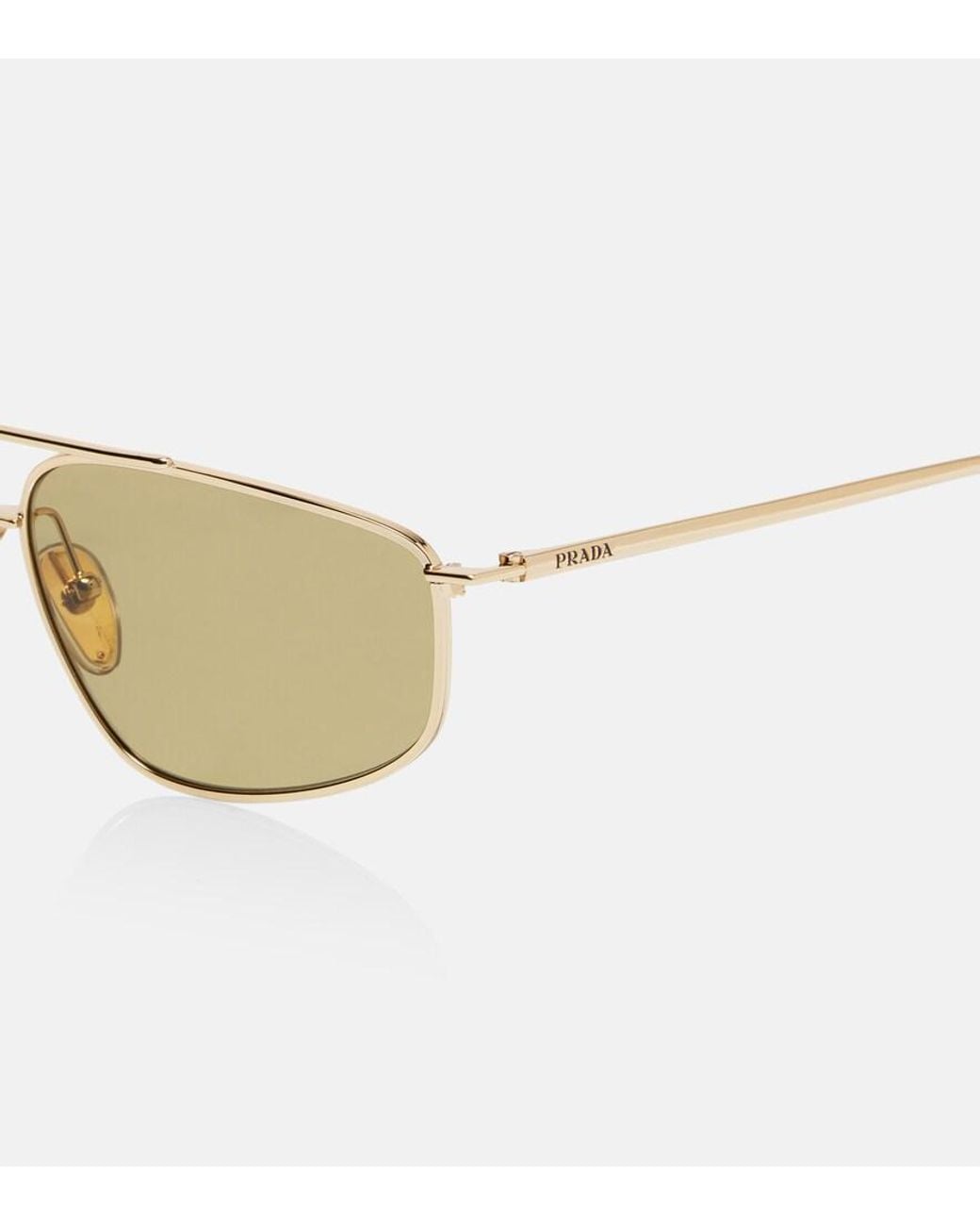 Prada Natural Logo Aviator Sunglasses