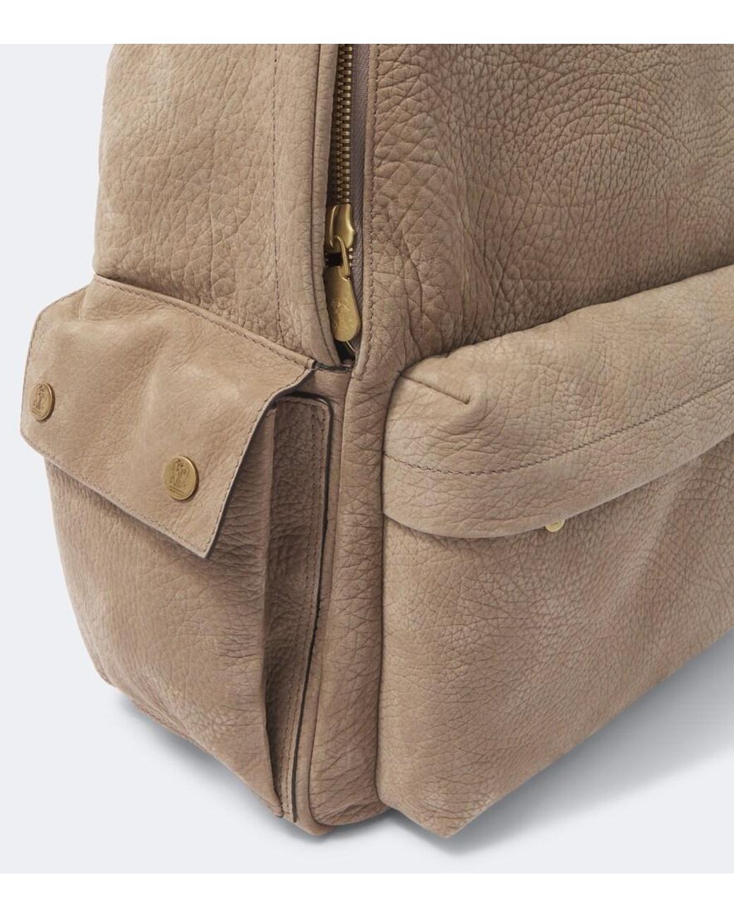 Brunello Cucinelli Natural Leather Backpack for men