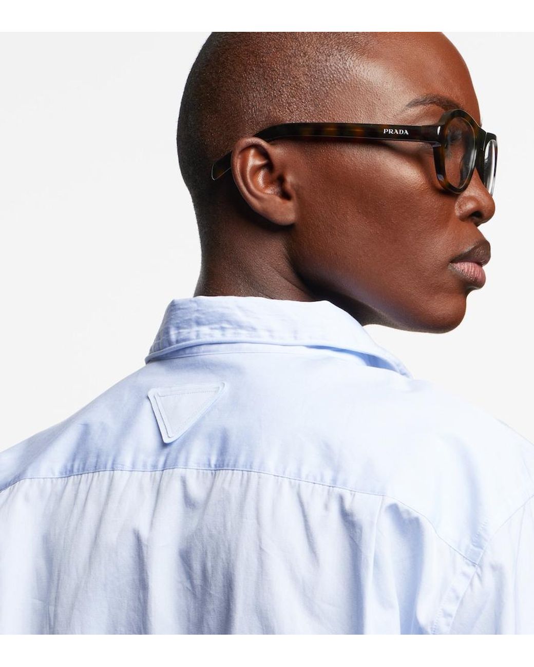 Prada Brown Logo Aviator Glasses