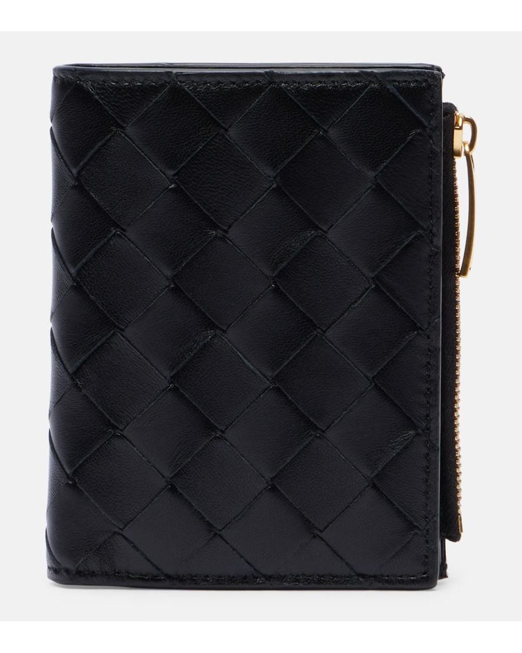 Bottega Veneta Black Intrecciato Leather Bifold Wallet