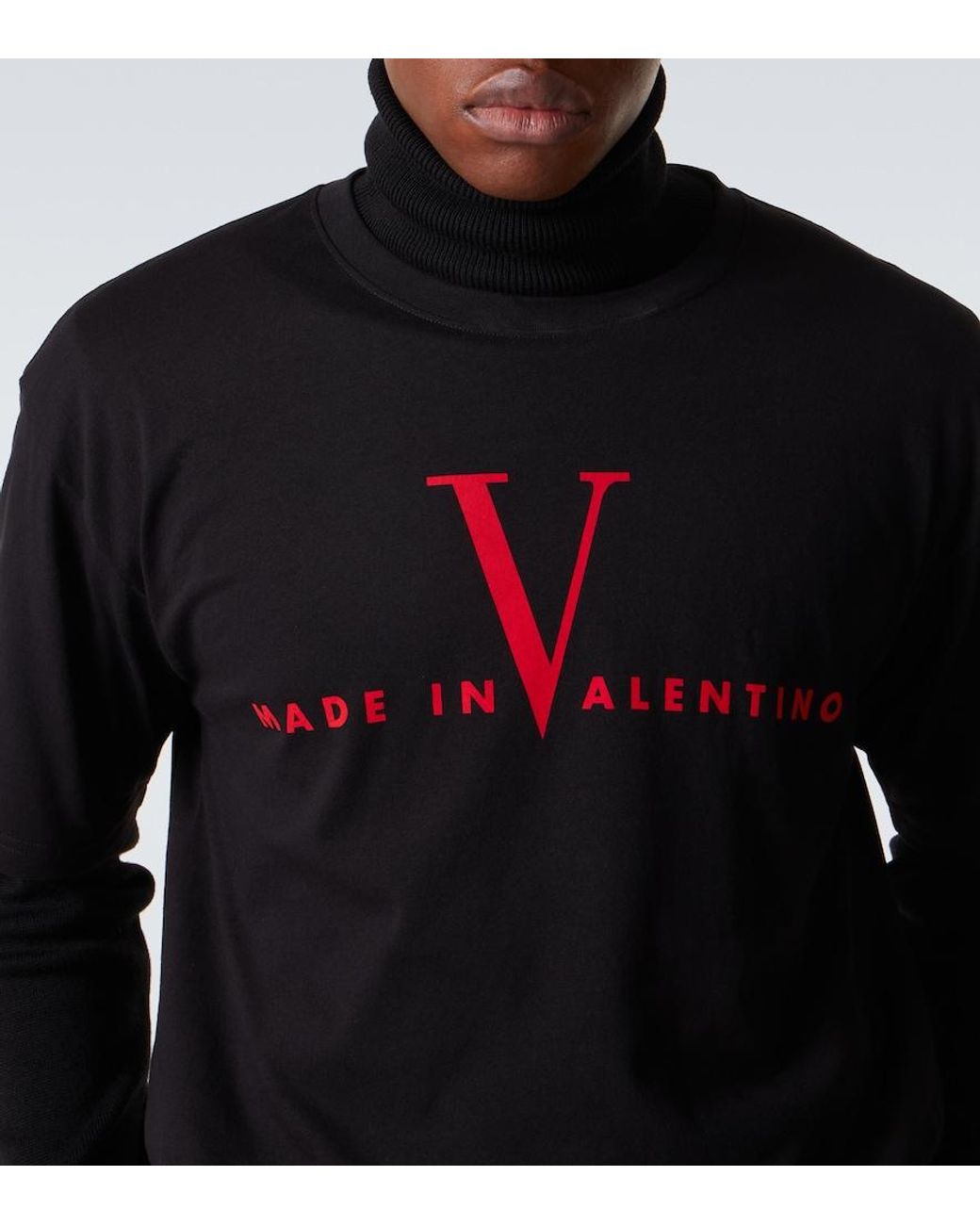 Valentino Garavani Black Logo Cotton Jersey T-Shirt for men