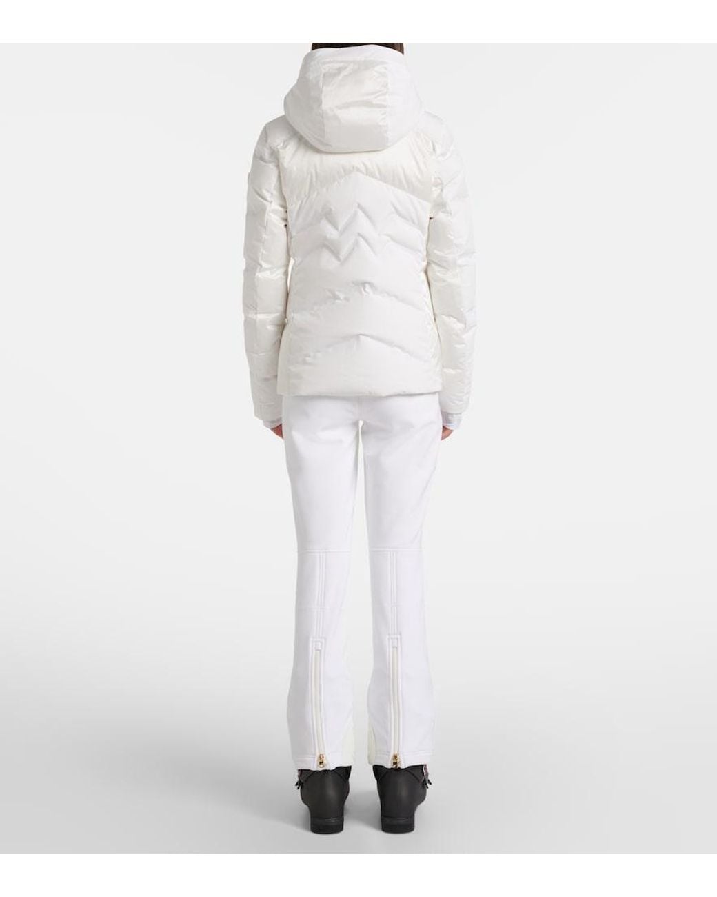 Bogner White Delin Hooded Down Ski Jacket