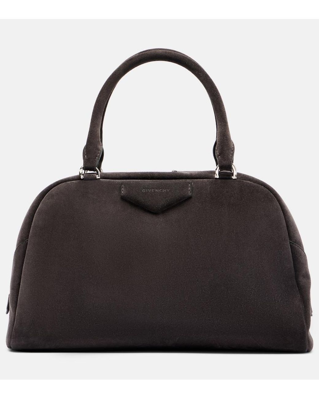 Givenchy Black Antigona East-West Medium Suede Tote Bag