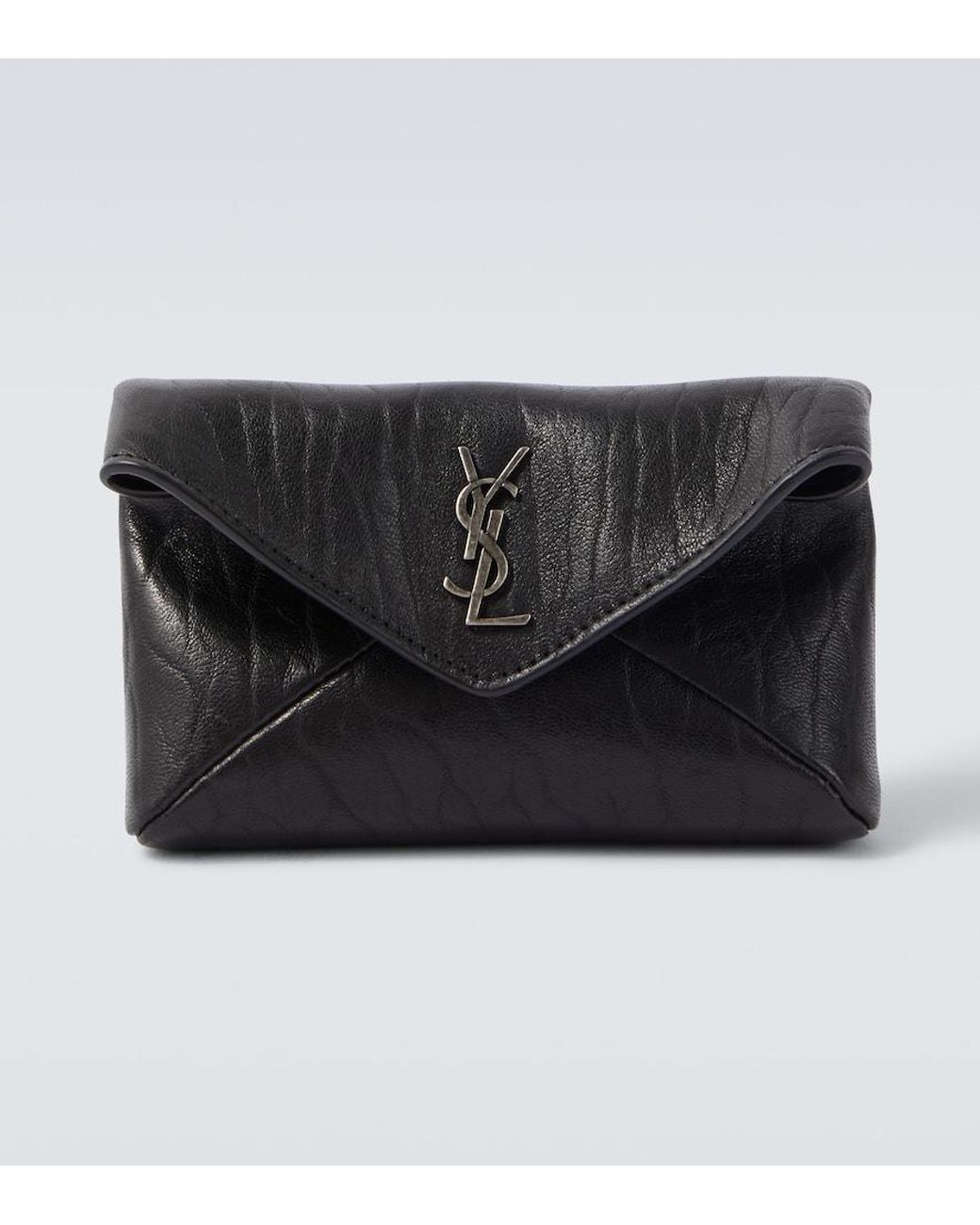Saint Laurent Black Cassandre Leather Wallet for men