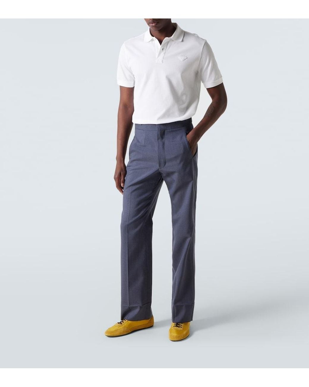 Prada White Logo Polo Shirt for men