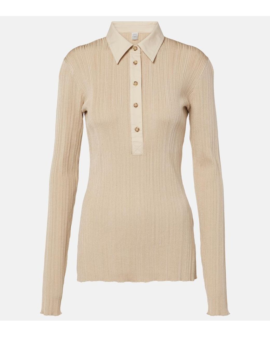 Totême Natural Jersey Polo Sweater